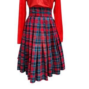 70s Christmas Plaid Red, Green Skirt Junior Mates by Classic of Boston 26" Waist
